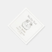 Aangepaste cavia-huwelijksschets vintage modern servet (Hoek)