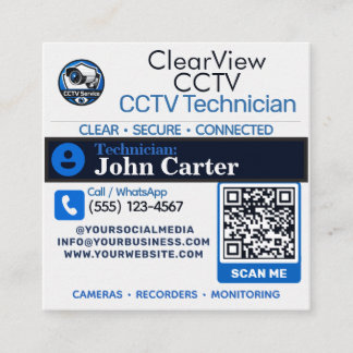 Aangepaste CCTV-service en camerasysteem Vierkante Visitekaartje