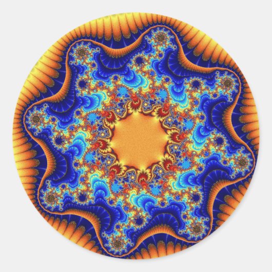 Aangepaste Celestial Fractalscope Grote ronde Stic Sticker (Voorkant)