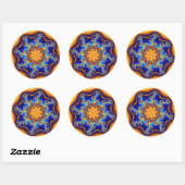 Aangepaste Celestial Fractalscope Grote ronde Stic Sticker (Vel)