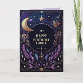 Aangepaste Celestial Verjaardag Kaart Zon en Maan (Voorkant)