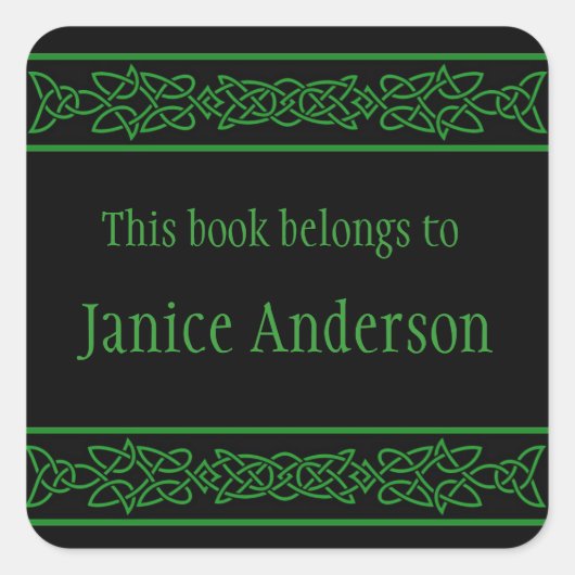 Aangepaste Celtic Knots Design Bookplate Sticker (Voorkant)