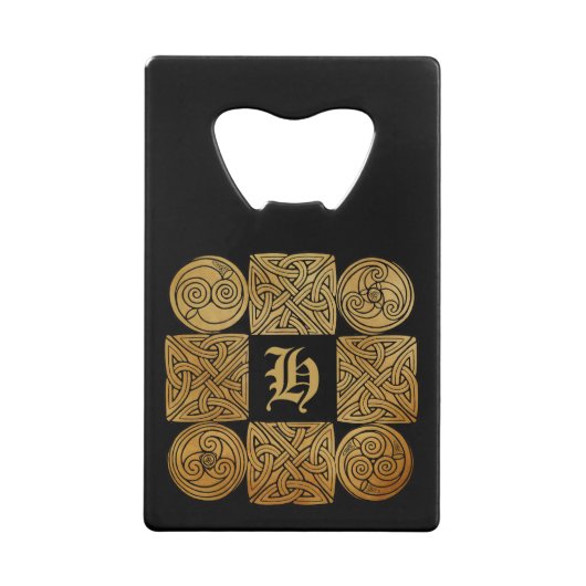 Aangepaste Celtic Knotwork Cross Creditkaart Flessenopener (Achterkant)