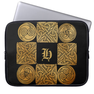 Aangepaste Celtic Knotwork Cross Laptop Sleeve