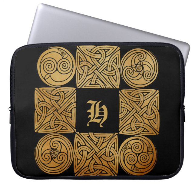 Aangepaste Celtic Knotwork Cross Laptop Sleeve (Voorkant)
