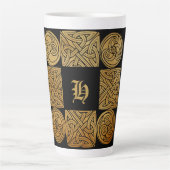 Aangepaste Celtic Knotwork Cross Latte Mok (Voorkant)