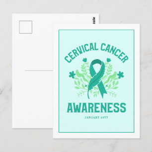 Aangepaste Cervicale Kanker Bewustzijn Blauwgroen Briefkaart