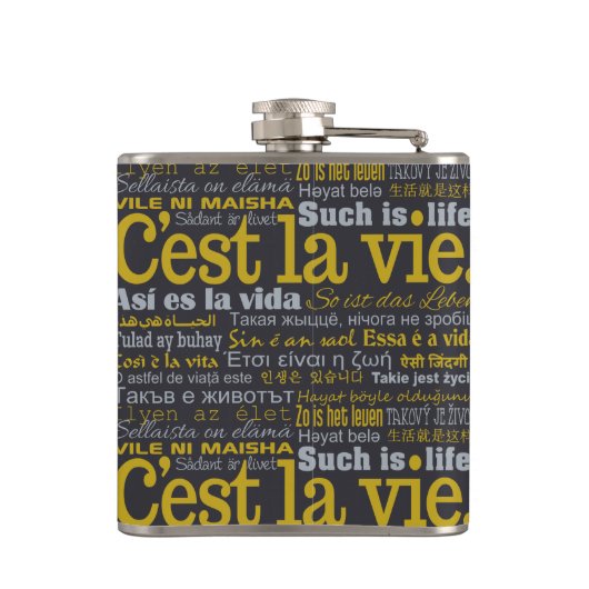 Aangepaste C'est La Vie-fles Heupfles (Achterkant)