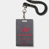 Aangepaste Chalkboard Naam Datum VIP Toegangspas R Badge (Voorzijde met lanyard)