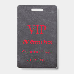 Aangepaste Chalkboard Naam Datum VIP Toegangspas R Badge