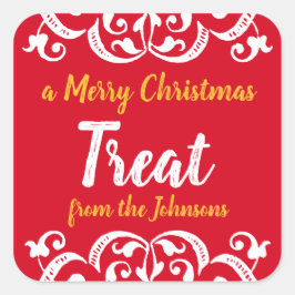 Aangepaste Chalky Christmas Holiday Treat Sticker