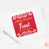 Aangepaste Chalky Christmas Holiday Treat Sticker (Envelop)