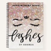 Aangepaste Champagne Lashes Benoeming Book Notitieboek (Voorkant)