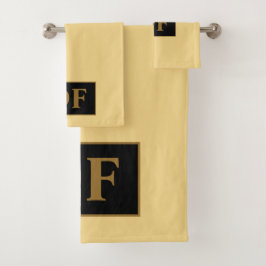 Aangepaste champagne met gouden Initialen badhandd Bad Handdoek