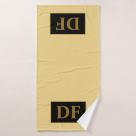 Aangepaste champagne met gouden Initialen badhandd Badhanddoek