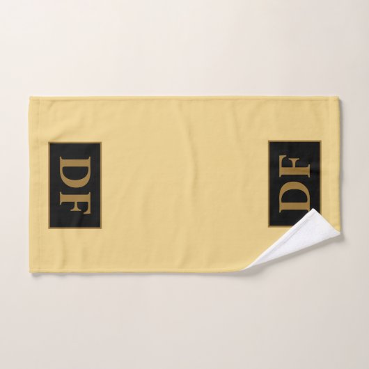 Aangepaste champagne met gouden Initialen handdoek (Handdoek)