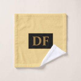 Aangepaste champagne met gouden Initialen wasdoek Washandje