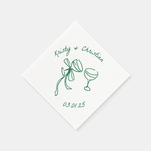 Aangepaste Champagne Toast bruiloft servetten (Hoek)