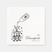 Aangepaste Champagne Tower Bachelorette Bruids Tro Servet (Voorkant)