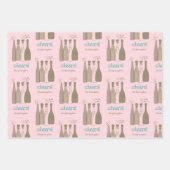 Aangepaste Champagne White Pink Aqua Retro Cool Inpakpapier Vel (Voorkant 2)