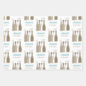 Aangepaste Champagne White Pink Aqua Retro Cool Inpakpapier Vel (Voorkant)