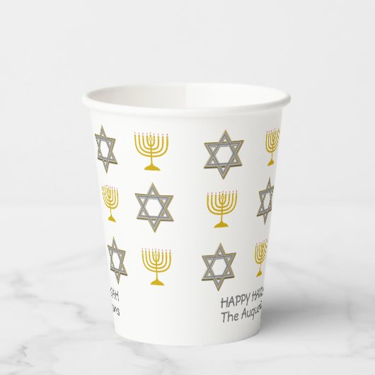 Aangepaste Chanoeka Papieren Bekers (Links)
