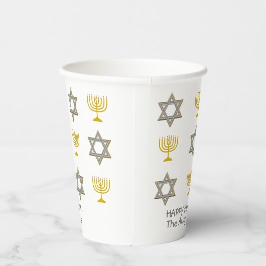 Aangepaste Chanoeka Papieren Bekers (Rechts)