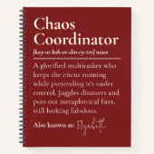 Aangepaste Chaos Coördinator Notitieboek Cadeau vo (Voorkant)