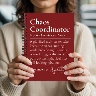 Aangepaste Chaos Coördinator Notitieboek Cadeau vo