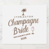 Aangepaste Charleston Champagne Bruid Bachelorette Sparkling Wijnetiket (Enkel label)