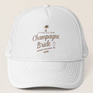 Aangepaste Charleston Champagne Bruid Bachelorette Trucker Pet