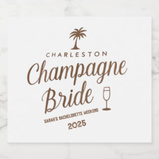 Aangepaste Charleston Champagne Bruid Hen Party Sparkling Wijnetiket