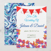 Aangepaste charmante bloemige waterverf evenement  kaart (Voorkant / Achterkant)