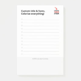 Aangepaste CHECKLIST bewerkbaar minimalistisch een Post-it® Notes