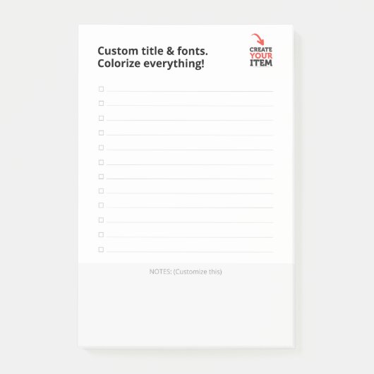 Aangepaste CHECKLIST bewerkbaar minimalistisch een Post-it® Notes (Voorkant)
