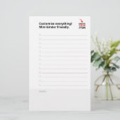 Aangepaste CHECKLIST bewerkbare minimalistische ee Briefpapier (Staand voorkant)