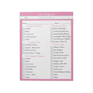 Aangepaste checklist voor het inpakken van een sch notitieblok