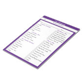 Aangepaste checklist voor het inpakken van een sch notitieblok (Schuin)