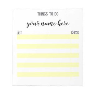 Aangepaste checklist voor kantoorbenodigdheden notitieblok