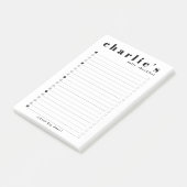 Aangepaste checklist voor studenten post-it® notes (Schuin)