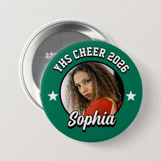 Aangepaste Cheerleader Brag Knop, Wedstrijd Cheer Ronde Button 7,6 Cm (Voorkant /achterkant)