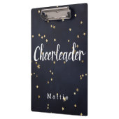 Aangepaste Cheerleader Navy Blue en Gold Stars Klembord (Links)