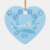 Aangepaste Cheerleader Ornament NAME "Cheer On" (Voorkant)