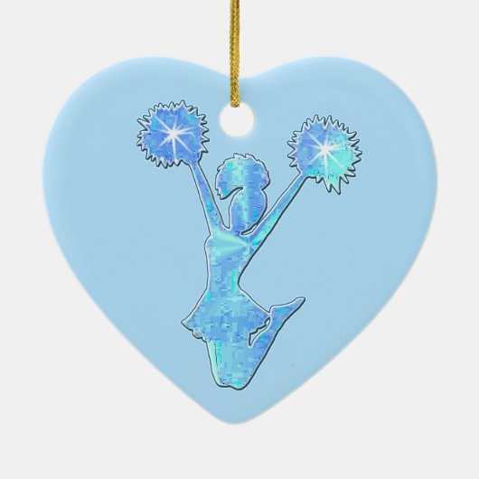 Aangepaste Cheerleader Ornament NAME "Cheer On" (Achterkant)