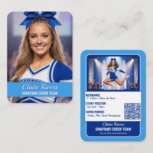 Aangepaste Cheerleader Ruilkaart Teamkaart QR-code Visitekaartje (Voorkant / Achterkant)
