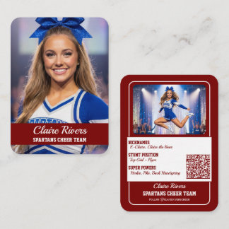 Aangepaste Cheerleader Ruilkaart Teamkaart QR-code Visitekaartje