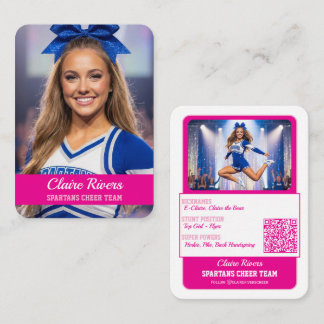 Aangepaste Cheerleader Ruilkaart Teamkaart QR-code Visitekaartje