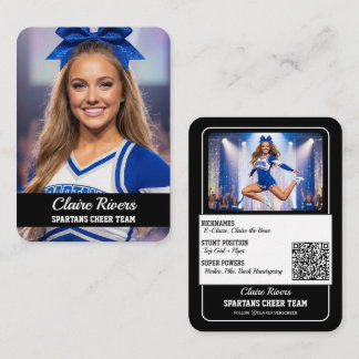 Aangepaste Cheerleader Ruilkaart Teamkaart QR-code Visitekaartje