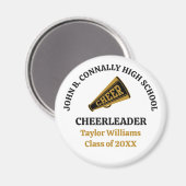 Aangepaste cheerleader zwart goud middelbare schoo magneet (Voorkant / Achterkant)