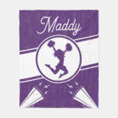 Aangepaste cheerleading Paarse deken met naam voor (Voorkant)